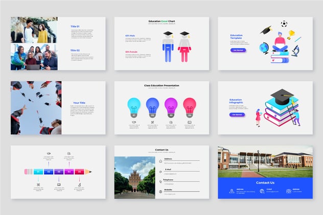 创意课堂教育插画图形keynote动画模板 - 顶尖PPT