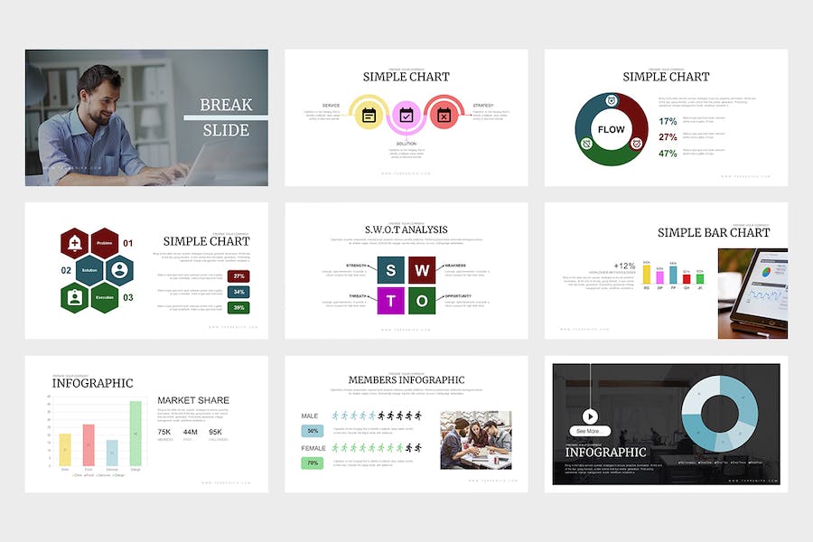 多场景商务办公工作汇报通用PPT模板 - 顶尖PPT