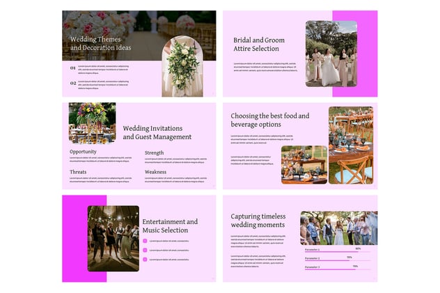 婚礼报告活动策划PowerPoint模板 - 顶尖PPT