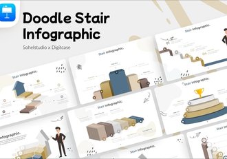 涂鸦风格楼梯信息图形keynote模板 - 顶尖PPT