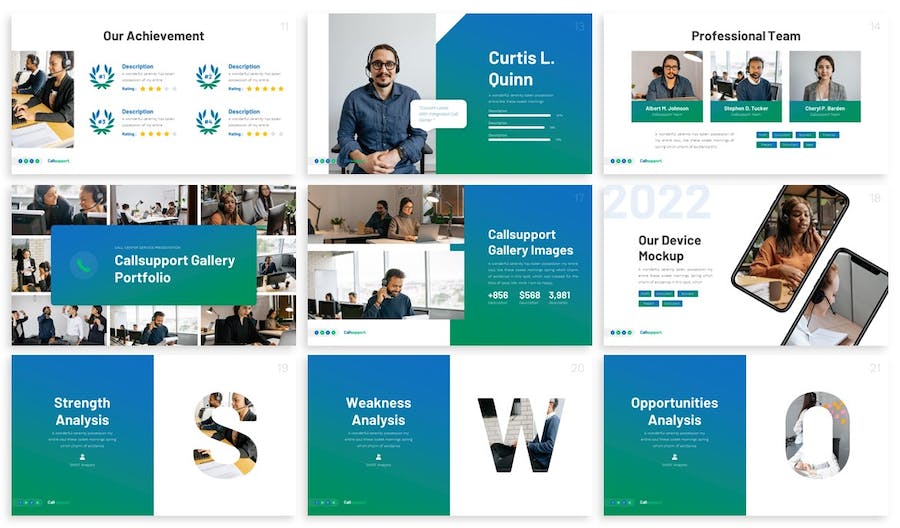 呼叫中心人工客服机构PPT模板 - 顶尖PPT