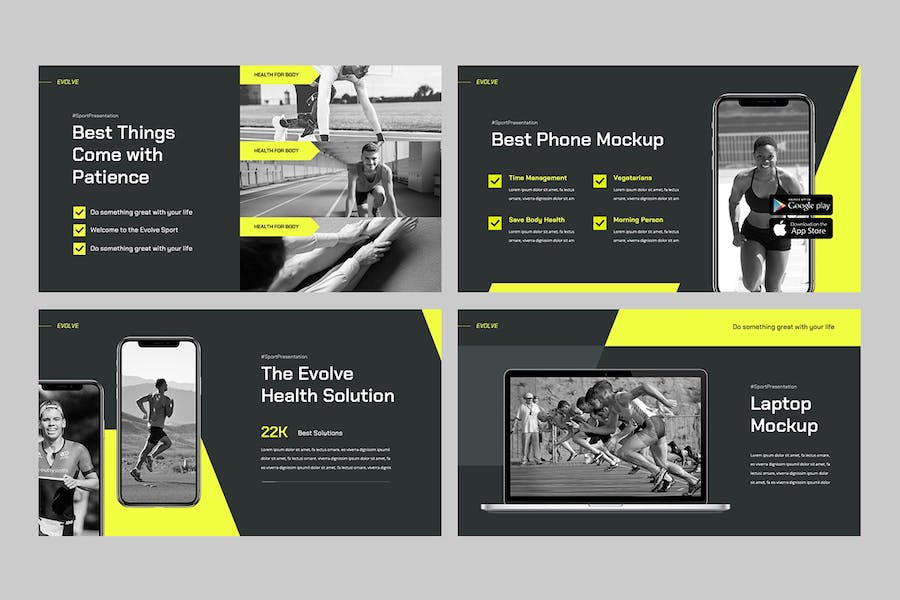 体育运动健身训练Keynote模板 - 顶尖PPT