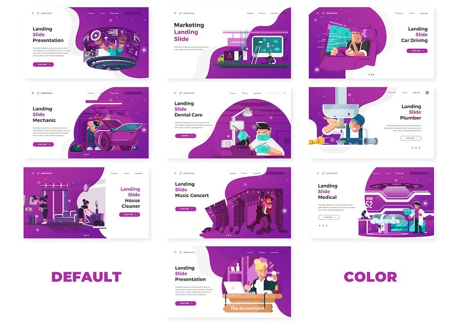 网站落地页界面设计展示PPT模板 - 顶尖PPT