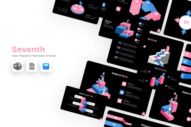 步骤流程信息图形模板展示Keynote模板 - 顶尖PPT