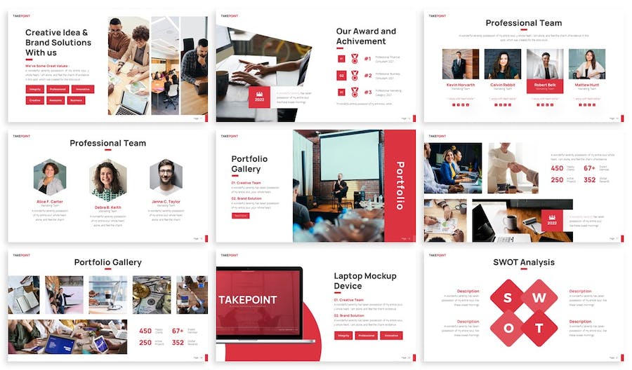 红色大气团队介绍项目合作解决方案商业计划通用+PPT模板 - 顶尖PPT