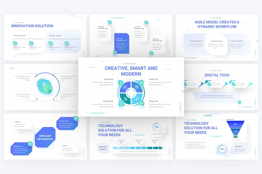 人工智能科技AI大模型keynote模板 - 顶尖PPT