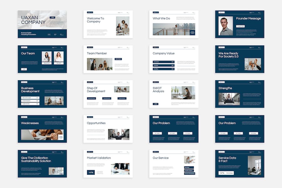 极简白绿商务数字营销展示PPT模板 - 顶尖PPT