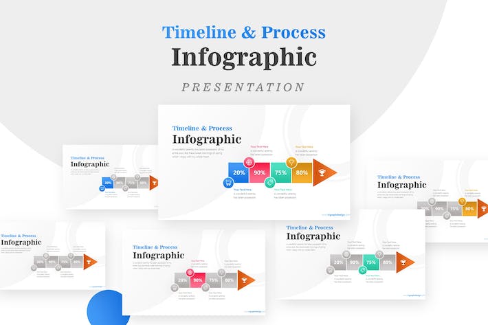 箭头时间线信息图形图表PPT模板 - 顶尖PPT