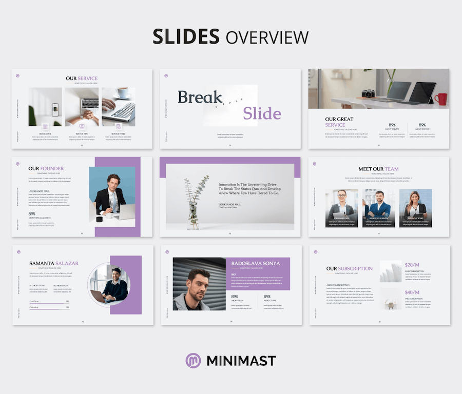 极简多用途商务汇报PPT模板 - 顶尖PPT