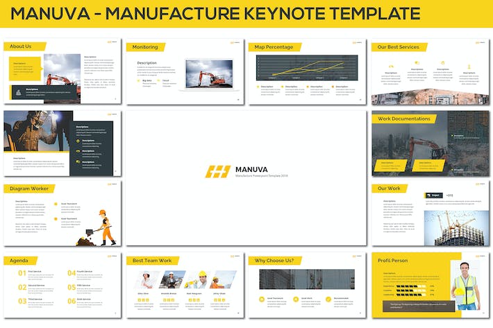 制造业工厂生产流程介绍Keynote模板 - 顶尖PPT