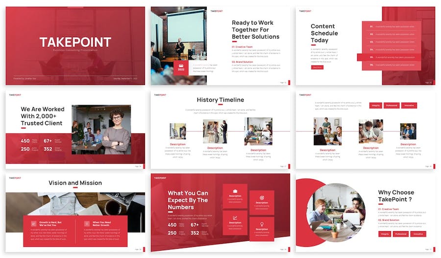 红色大气团队介绍项目合作解决方案商业计划通用+PPT模板 - 顶尖PPT