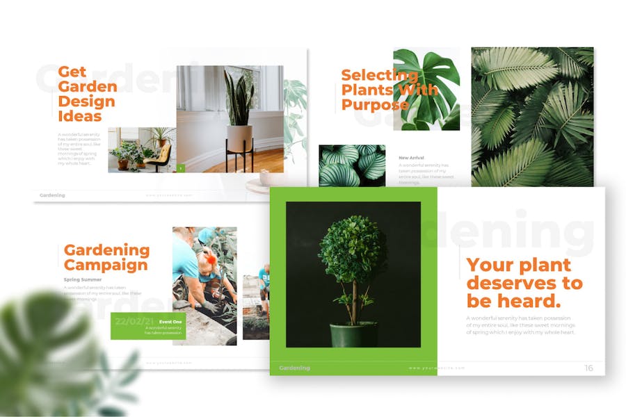 园艺花店极简风格PPT模板 - 顶尖PPT