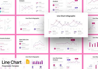 PPT数据可视化展示折线图形模板 - 顶尖PPT