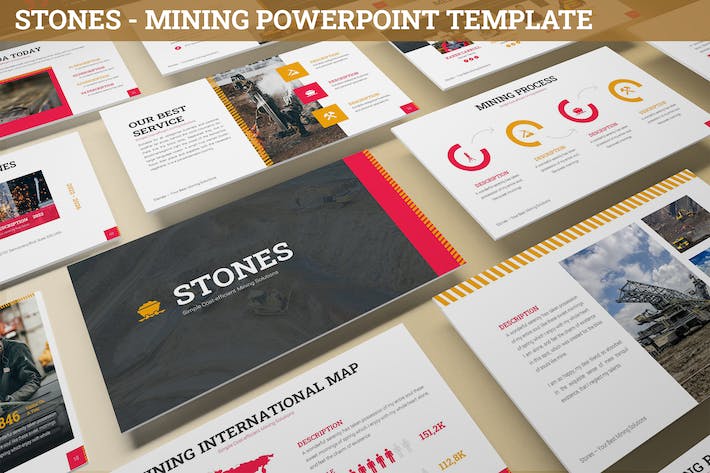 石材矿石开采生产PPT模板 - 顶尖PPT