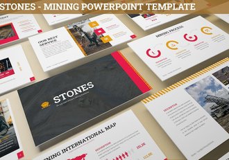 石材矿石开采生产PPT模板 - 顶尖PPT