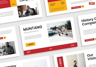 创意白红企业简介商务PPT模板 - 顶尖PPT