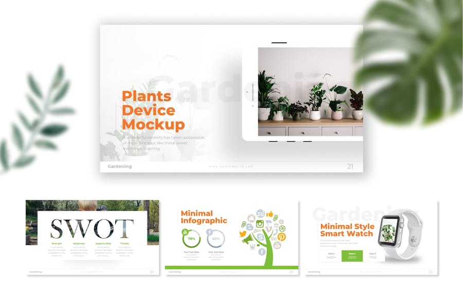 园艺花店极简风格PPT模板 - 顶尖PPT