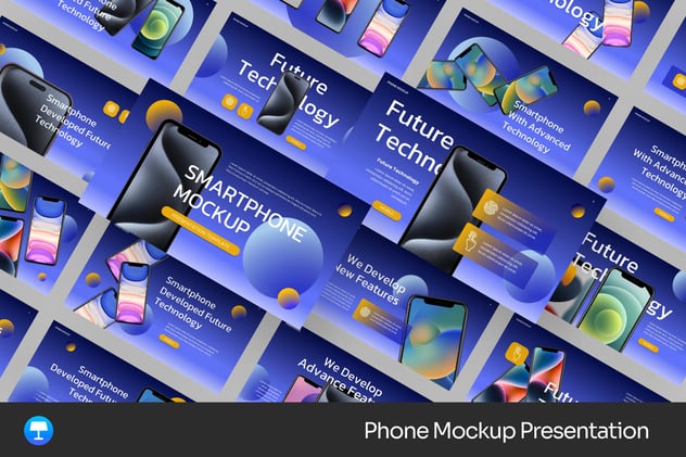 科技风手机APP展示keynote模板 - 顶尖PPT