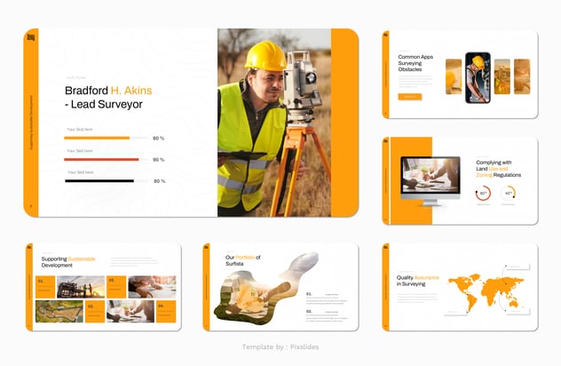 土地测量与数字制图keynote模板 - 顶尖PPT