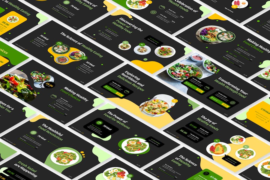 食品信息图表营养展示PPT模板 - 顶尖PPT