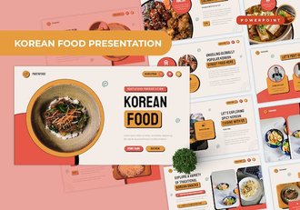 餐饮韩国食品特色美食推广PPT模板 - 顶尖PPT
