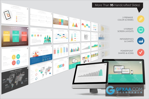 欧美彩色扁平化商务风PPT模板 - 顶尖PPT