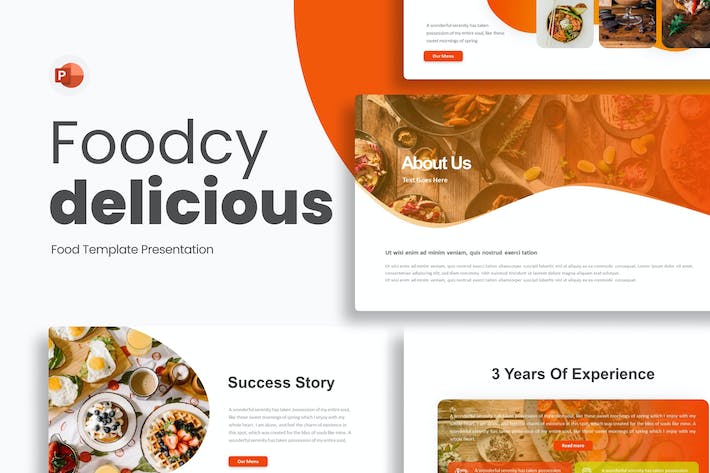 创意西式美食宣传介绍PPT模板 - 顶尖PPT