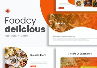 创意西式美食宣传介绍PPT模板 - 顶尖PPT