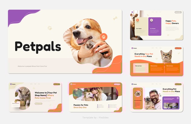 宠物店护理服务商业计划书Keynote模板 - 顶尖PPT