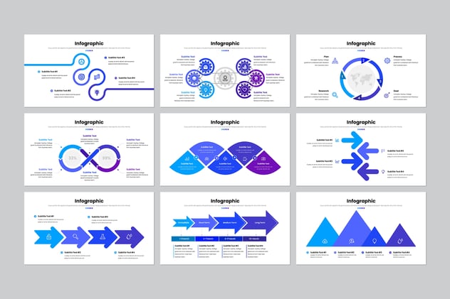 商务蓝色信息图形keynote模板 - 顶尖PPT