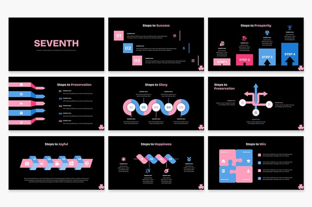 步骤流程信息图形模板展示Keynote模板 - 顶尖PPT