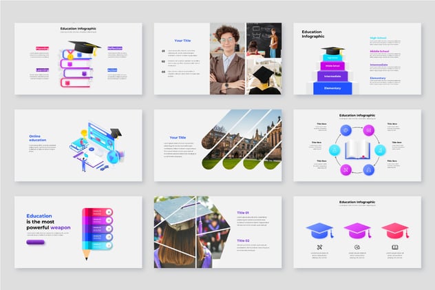 创意课堂教育插画图形keynote动画模板 - 顶尖PPT