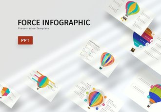 彩色热气球重要信息展示图形图表PPT模板 - 顶尖PPT