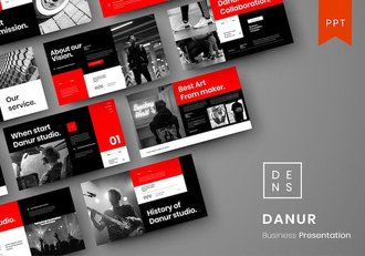 灰色极简商务企业服务方案介绍PPT模板 - 顶尖PPT