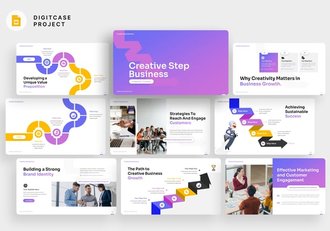 创意步骤流程图形商业PPT模板 - 顶尖PPT