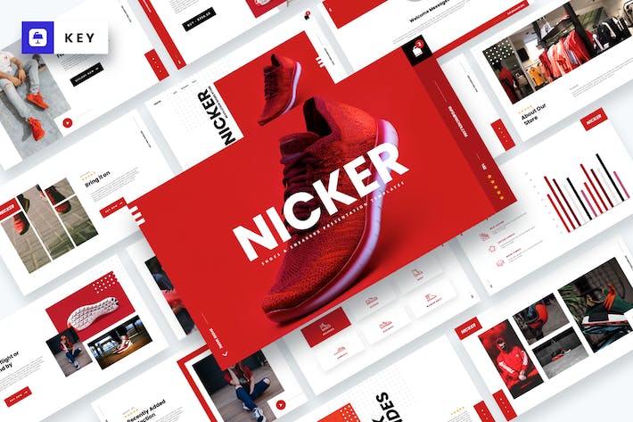 运动鞋品牌推广宣传展示Keynote模板 - 顶尖PPT