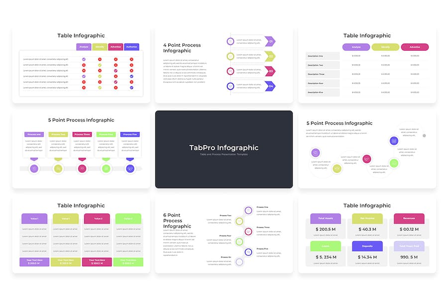 信息图表流程管理体系Keynote模板 - 顶尖PPT