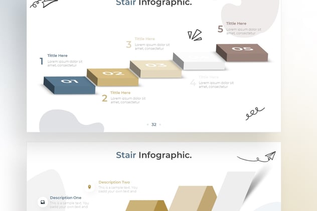 涂鸦风格楼梯信息图形keynote模板 - 顶尖PPT