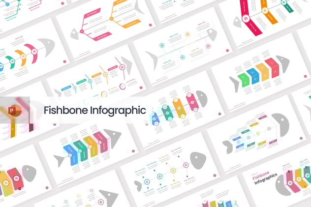 鱼骨信息图形PPT模板 - 顶尖PPT