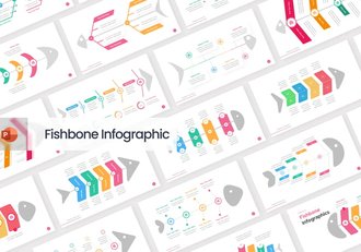 鱼骨信息图形PPT模板 - 顶尖PPT