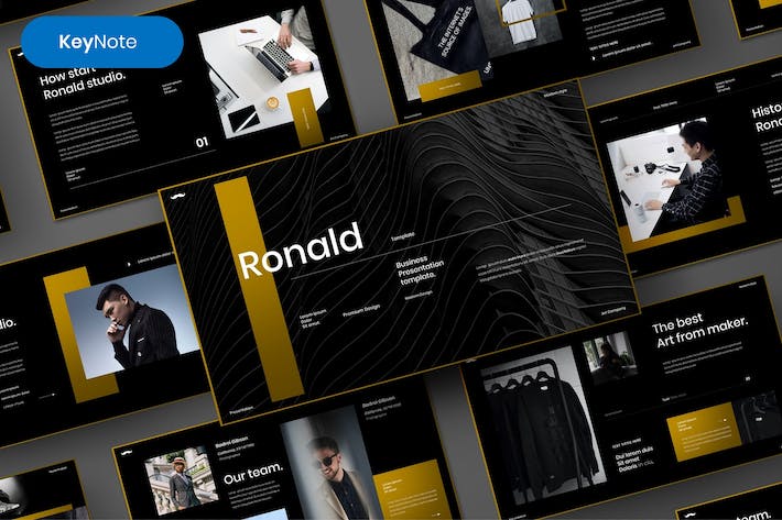 黑金色高端企业介绍品牌宣传营销商务keynote模板 - 顶尖PPT