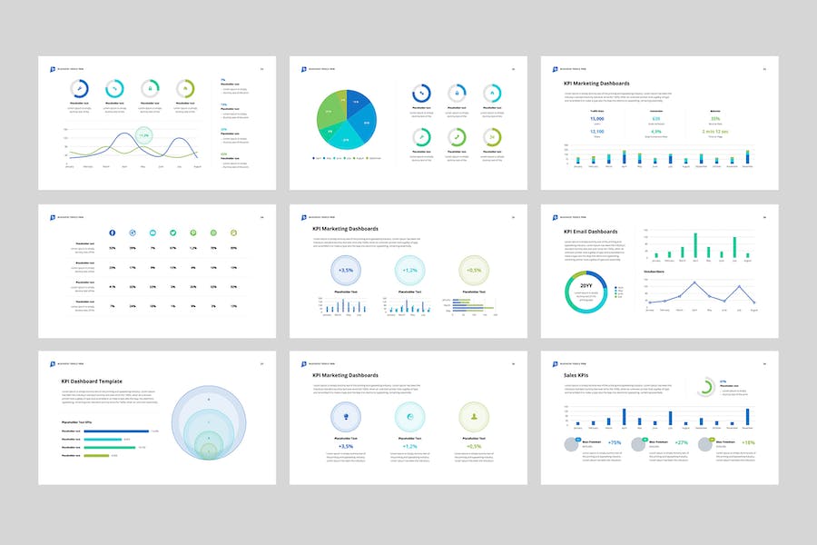 营销与销售业绩KPI数据分析报告PPT模板 - 顶尖PPT