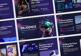 AI PPT人工智能科技大模型对话chatGPT科技PPT模板 - 顶尖PPT