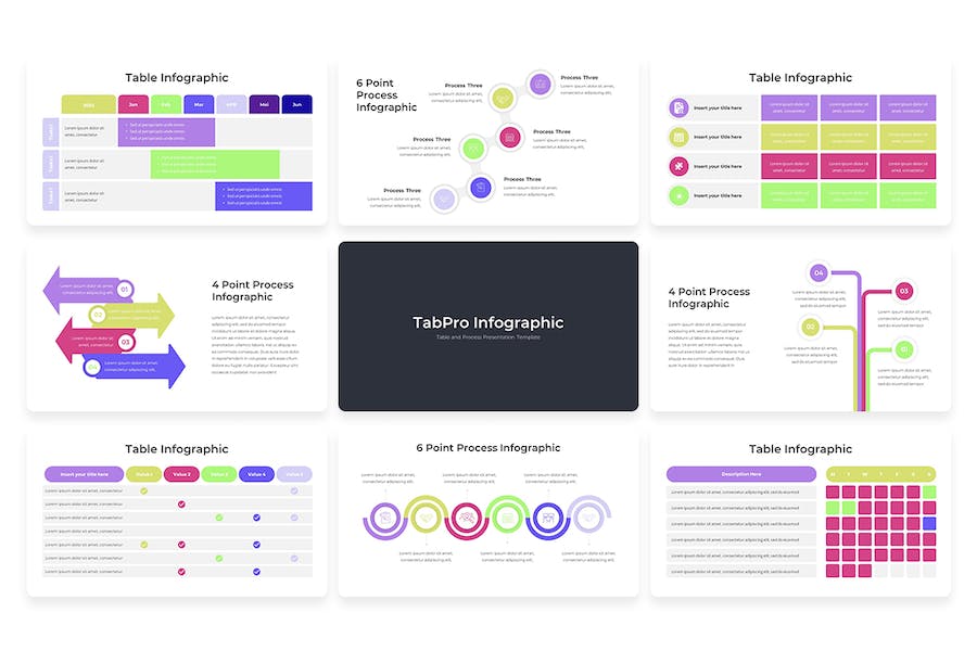 信息图表流程管理体系Keynote模板 - 顶尖PPT