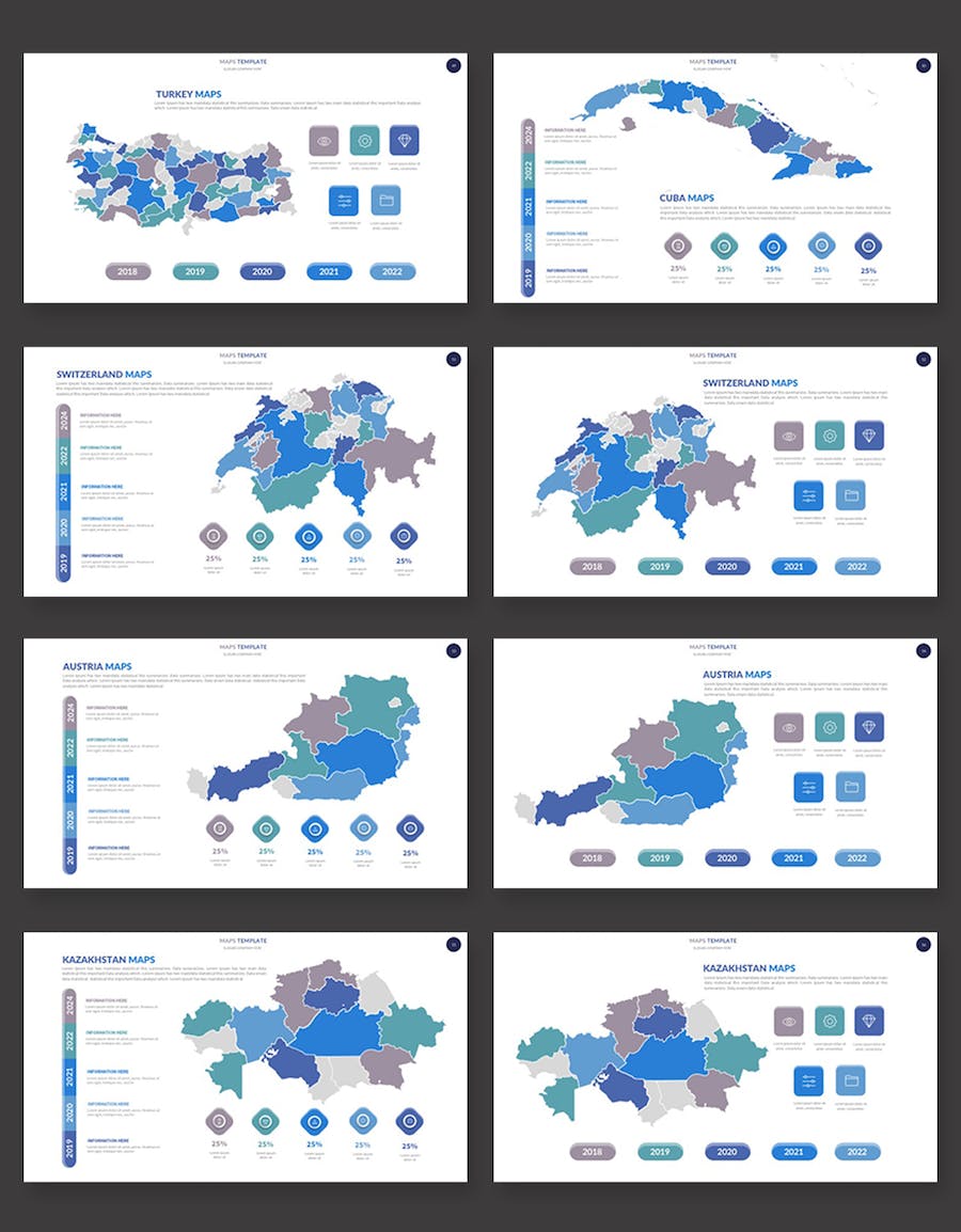 全球各个国家地图PPT模板 - 顶尖PPT