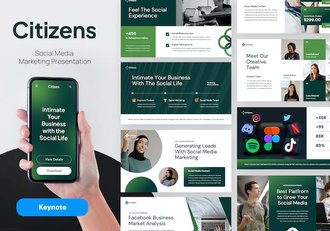 社交媒体营销品牌推广策略Keynote模板 - 顶尖PPT