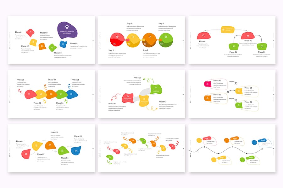 多色彩创意信息图表PPT模板 - 顶尖PPT