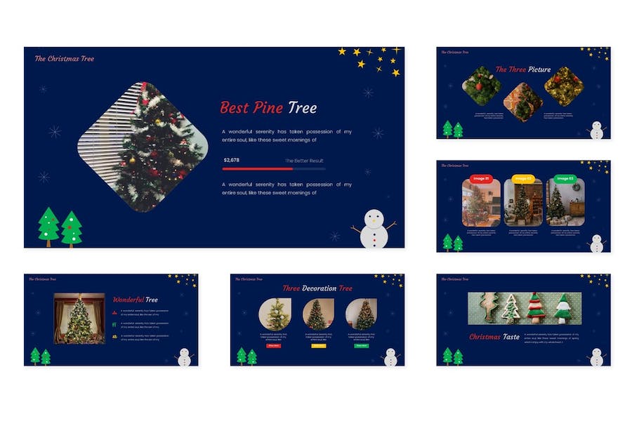 圣诞树主题设计展示PPT模板 Retry - 顶尖PPT