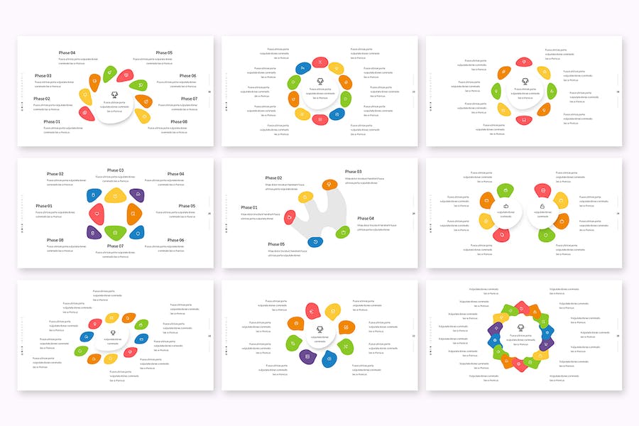 多色彩创意信息图表PPT模板 - 顶尖PPT