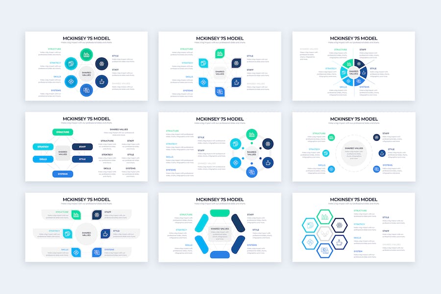 麦肯锡7S组织管理模型信息图形PPT模板 - 顶尖PPT